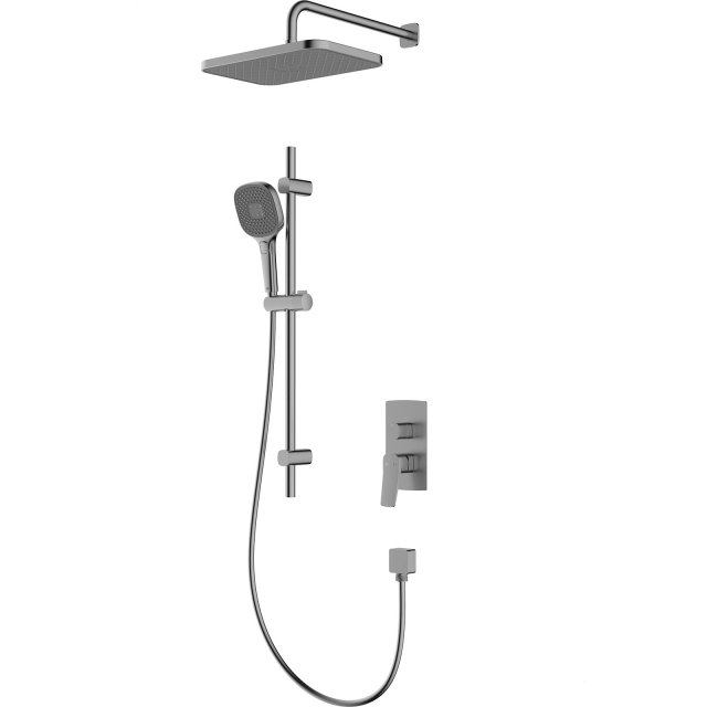 KFA Zestaw prysznicowy MALAGA podtynkowy z drążkiem przesuwnym gun me