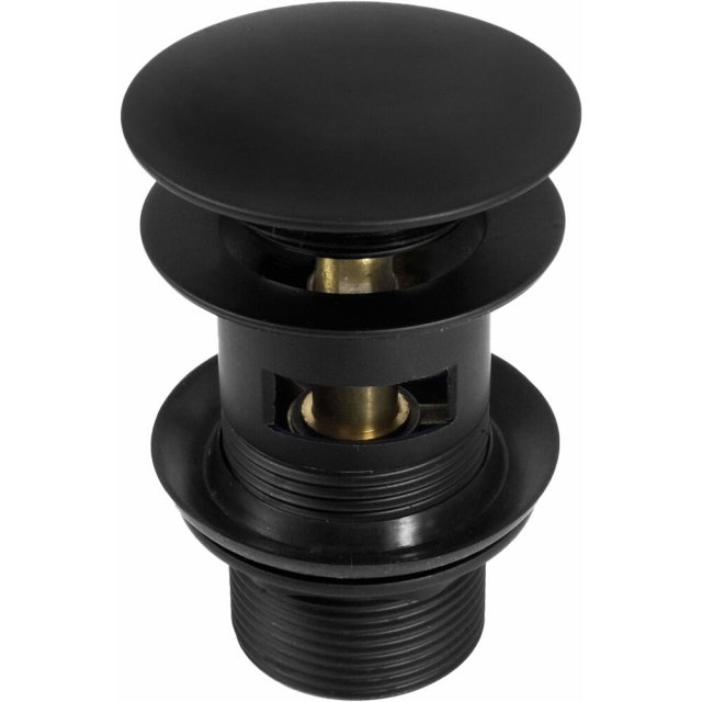 DEANTE Korek CLICK-CLACK czarny okrągły do umywalki lub bidetu - z pr