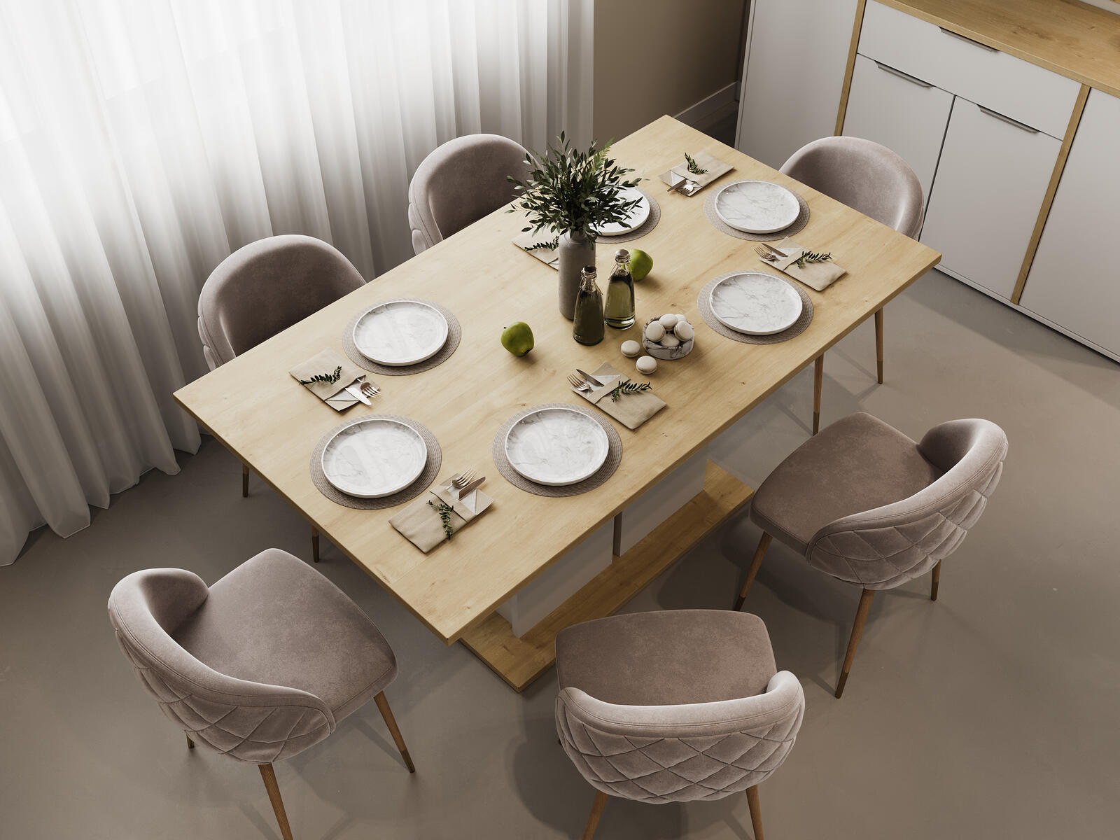 Stół do jadalni Access dąb - biały