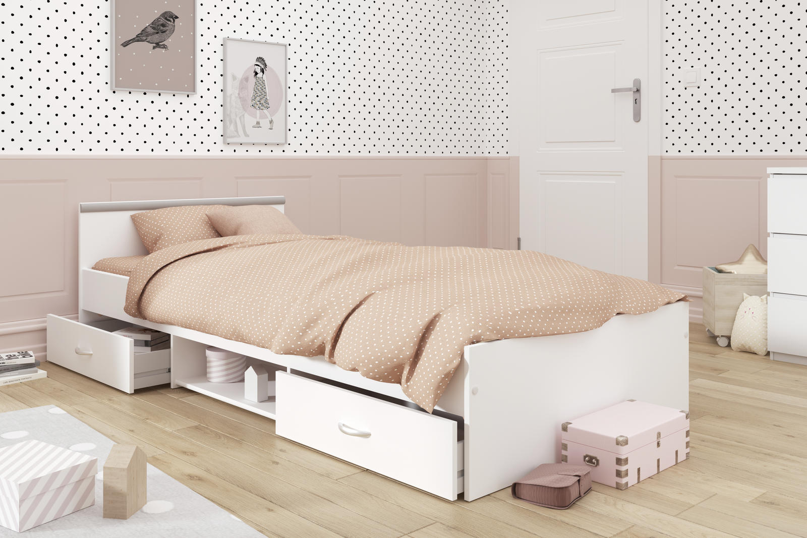 Łóżko dziecięce Alpha białe