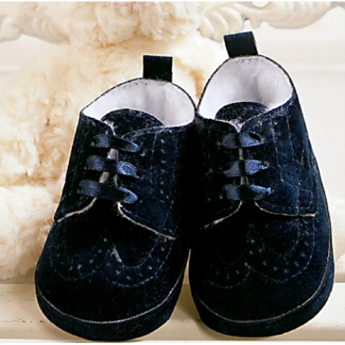 Buciki chłopięce do chrztu zamszowe ocieplane