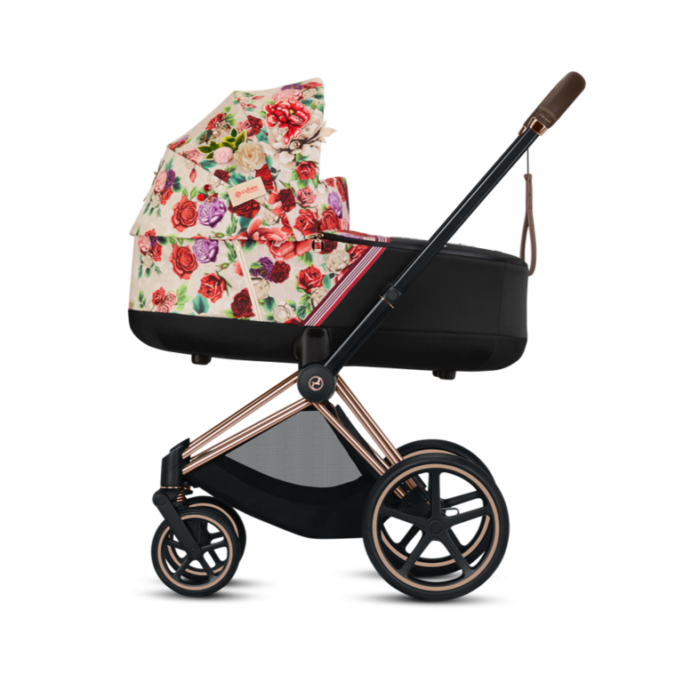 Cybex, Priam 2.0 Fashion Collection - wózek głęboko-spacerowy -Spring Blossom Light-Matt Black