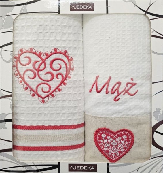 Komplet 2 ścierek kuchennych haftowanych 50x70 wz 07 Mąż