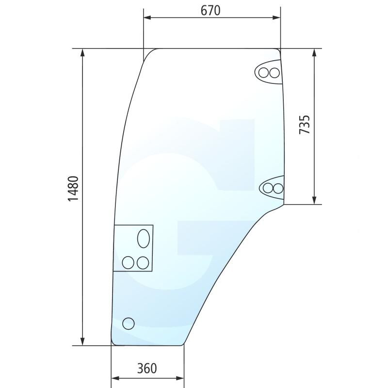 Szyba drzwi lewa CASE JX New Holland TD 87620234