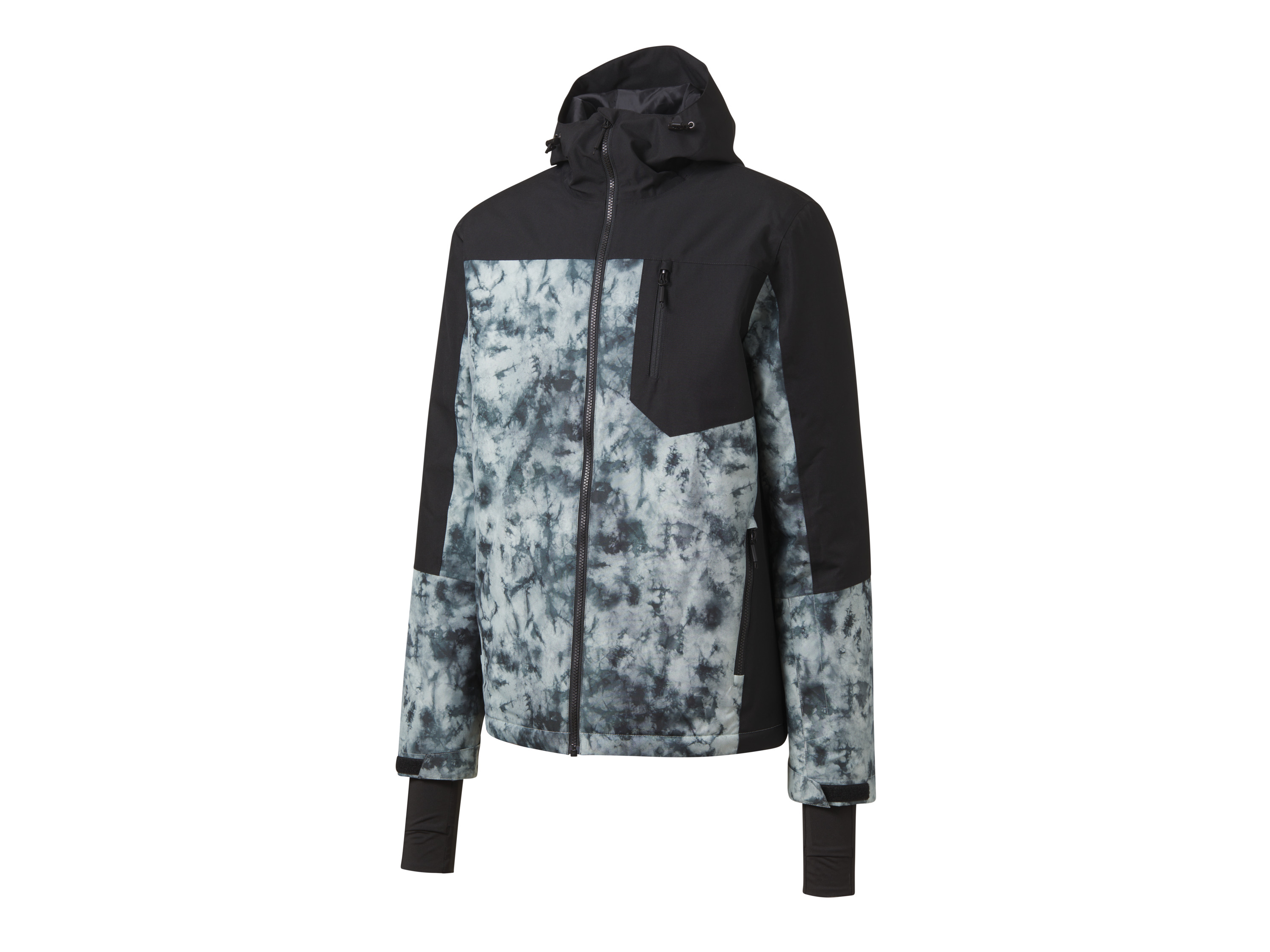 Crivit Kurtka narciarska męska z technologią Thermolite EcoMade L52/54, Czarny/wzorzysty