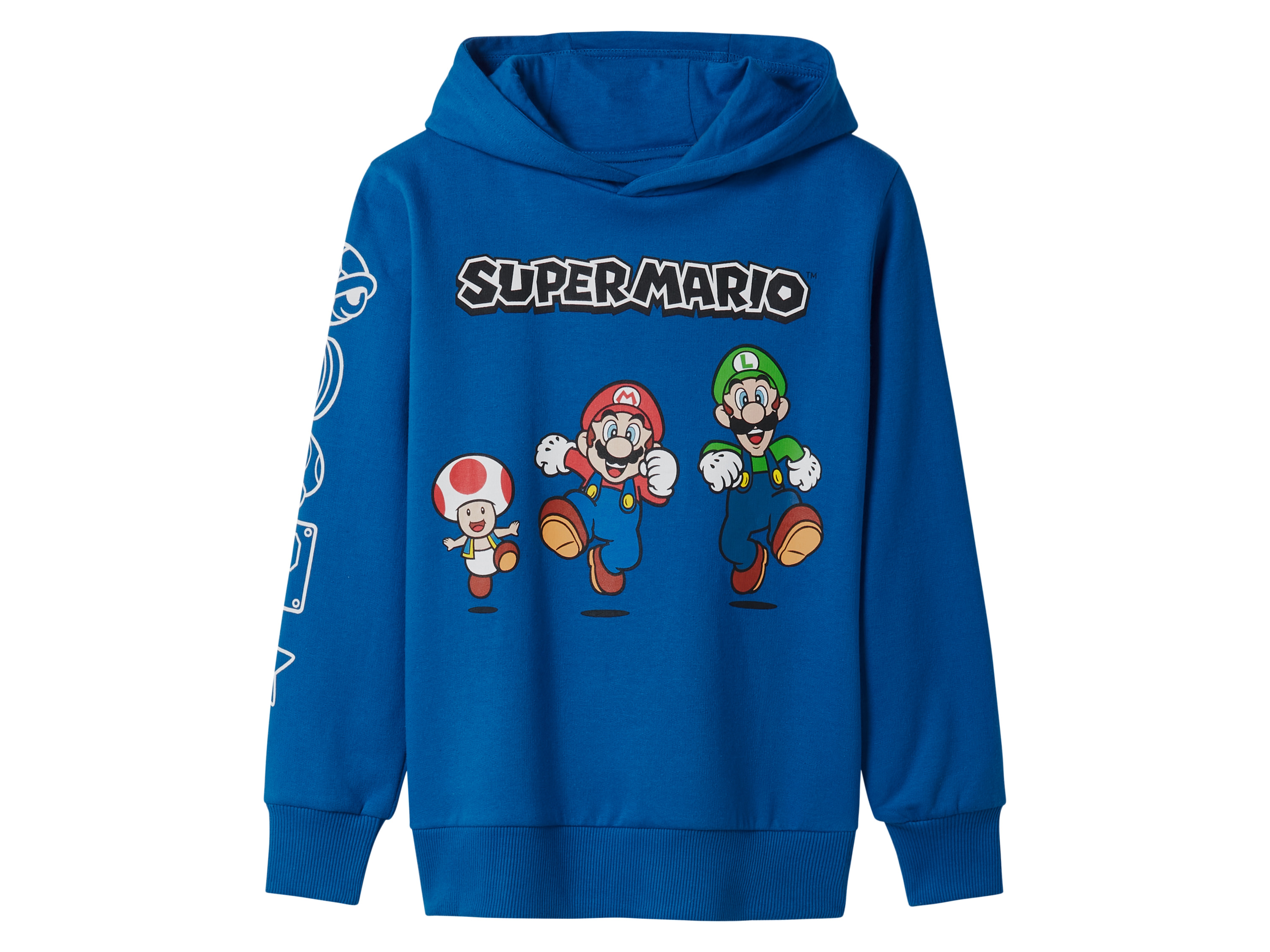 Bluza dresowa dziecięca Super Mario z bawełną Niebieski, 122/128