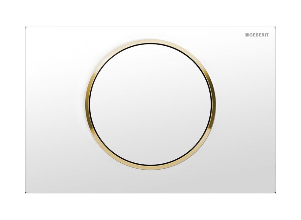 Darmowa Dostawa - Przycisk spłukujący do wc biały-złoty Geberit Sigma 115758KK5