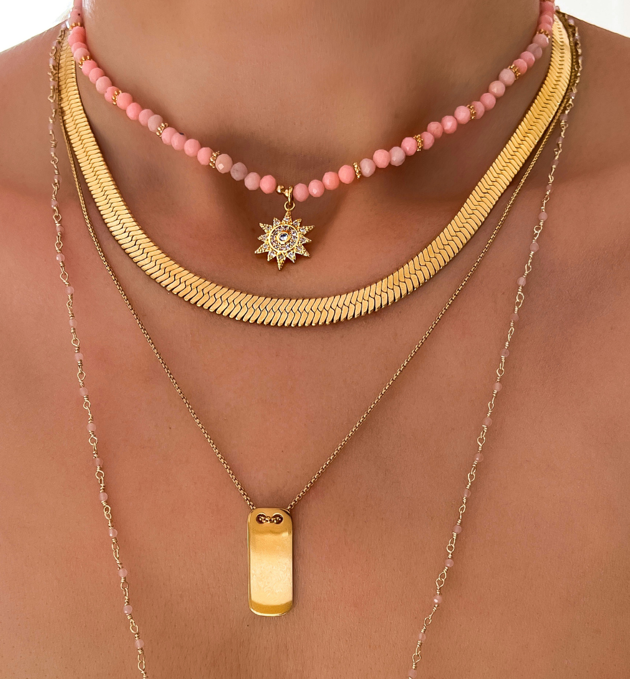 Naszyjnik złoty żmijka Quiet 42 cm - By Dziubeka