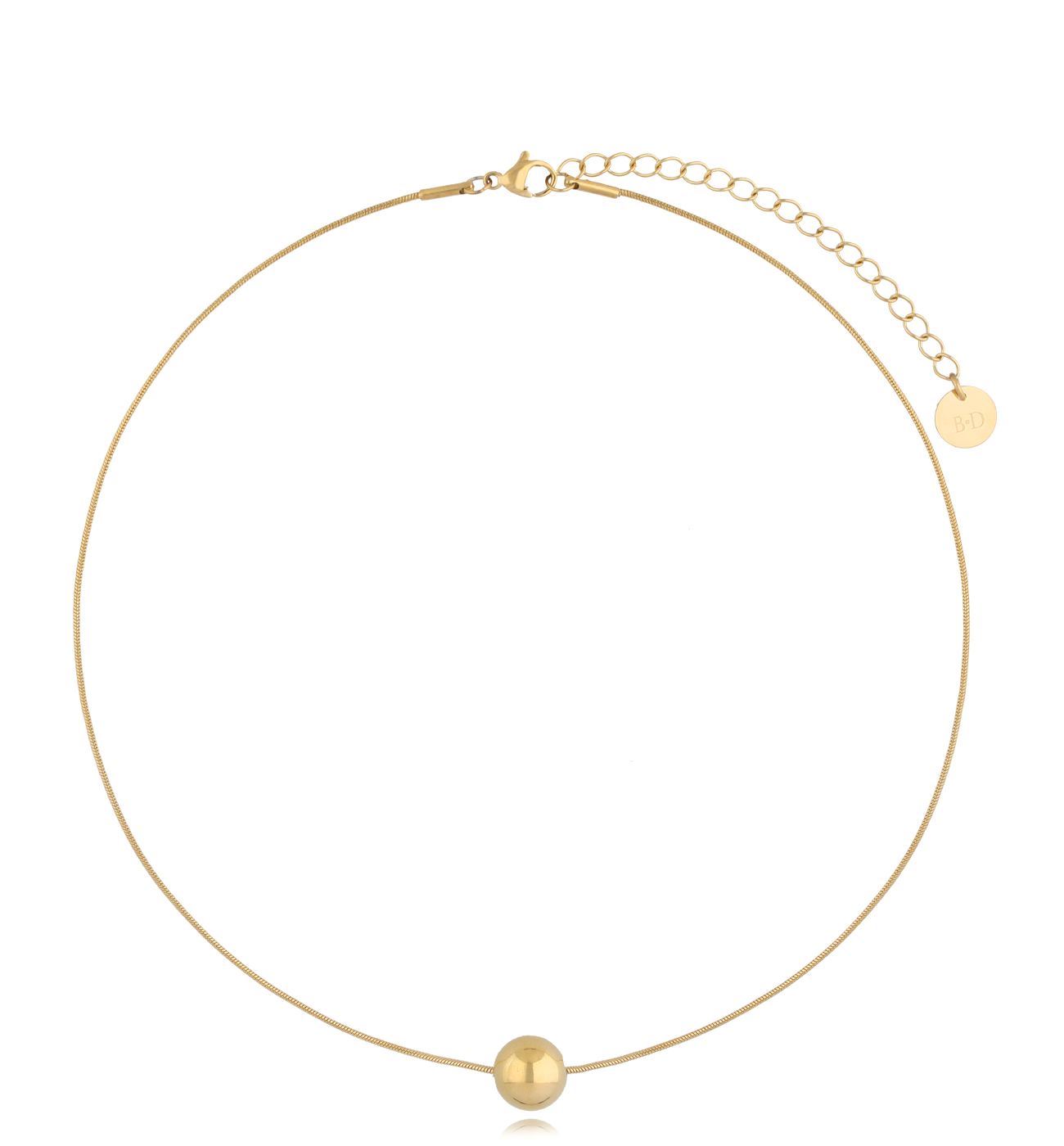 Naszyjnik złoty z kulką Simple Ball - By Dziubeka