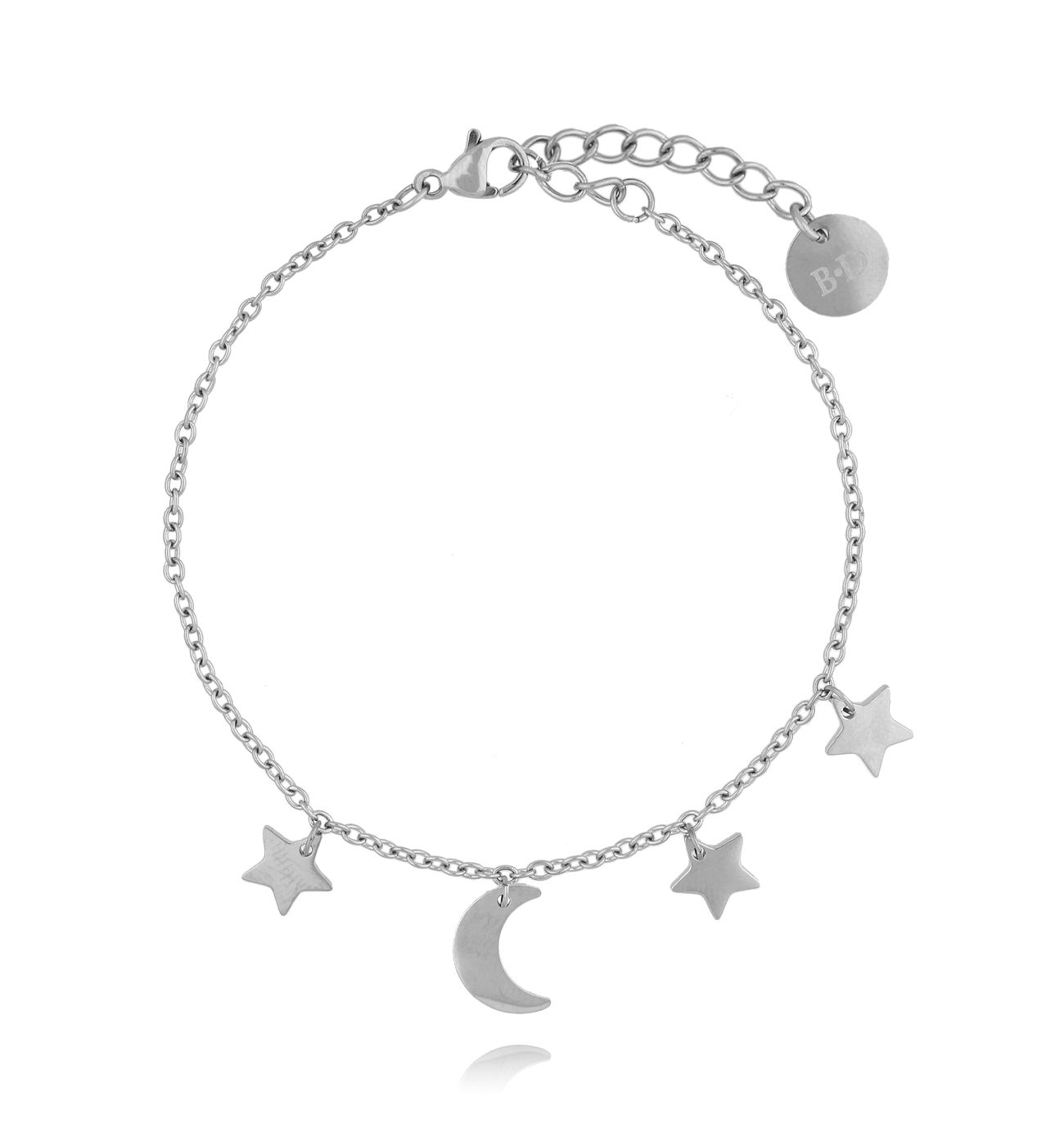 Bransoletka srebrna z gwiazdkami i księżycem Star from the sky BSA0049