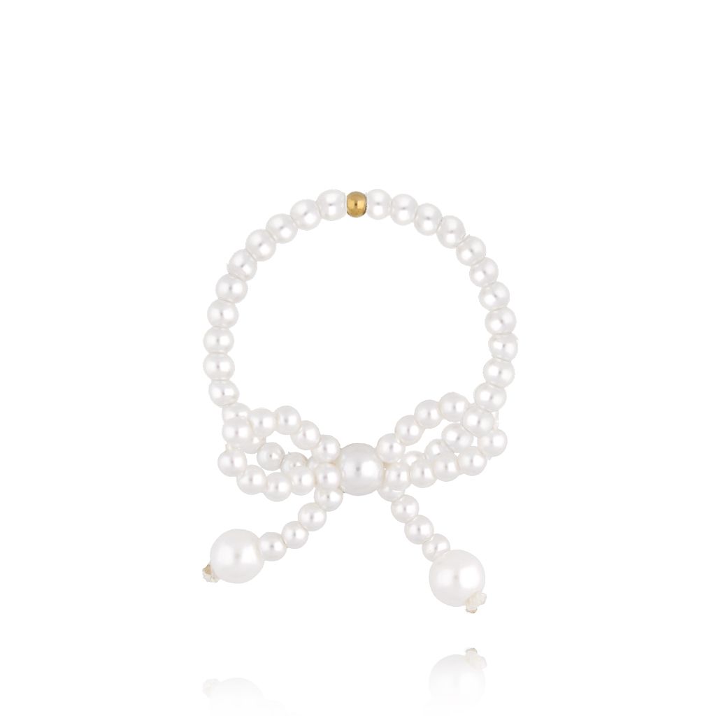 Pierścionek z perełkami i kokardką PSY0052 - By Dziubeka