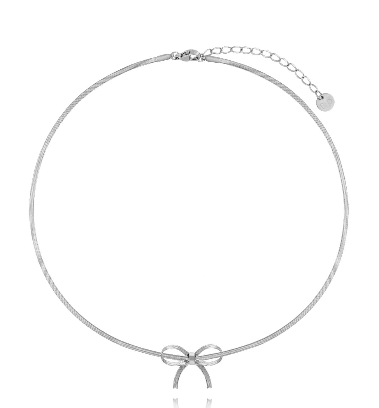 Naszyjnik żmijka z kokardką srebrny NSY0476