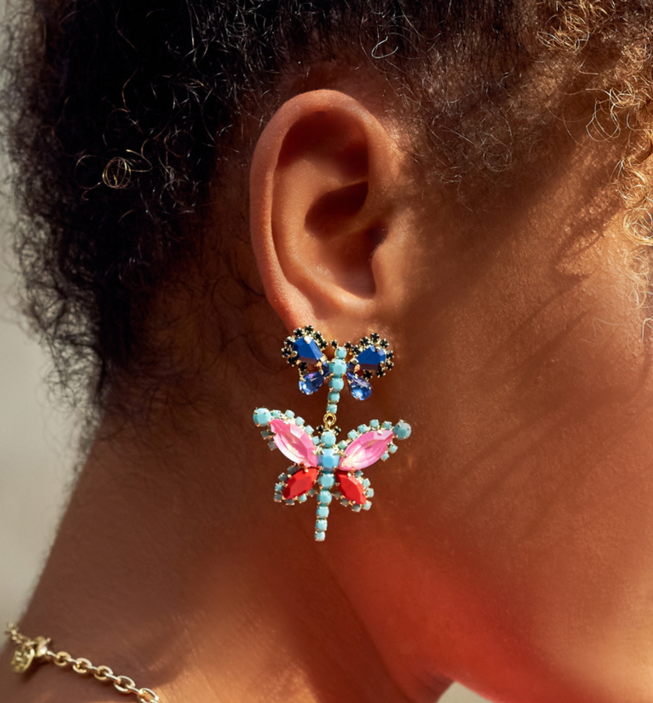 Kolczyki z motylem Blue Butterfly KMI0274