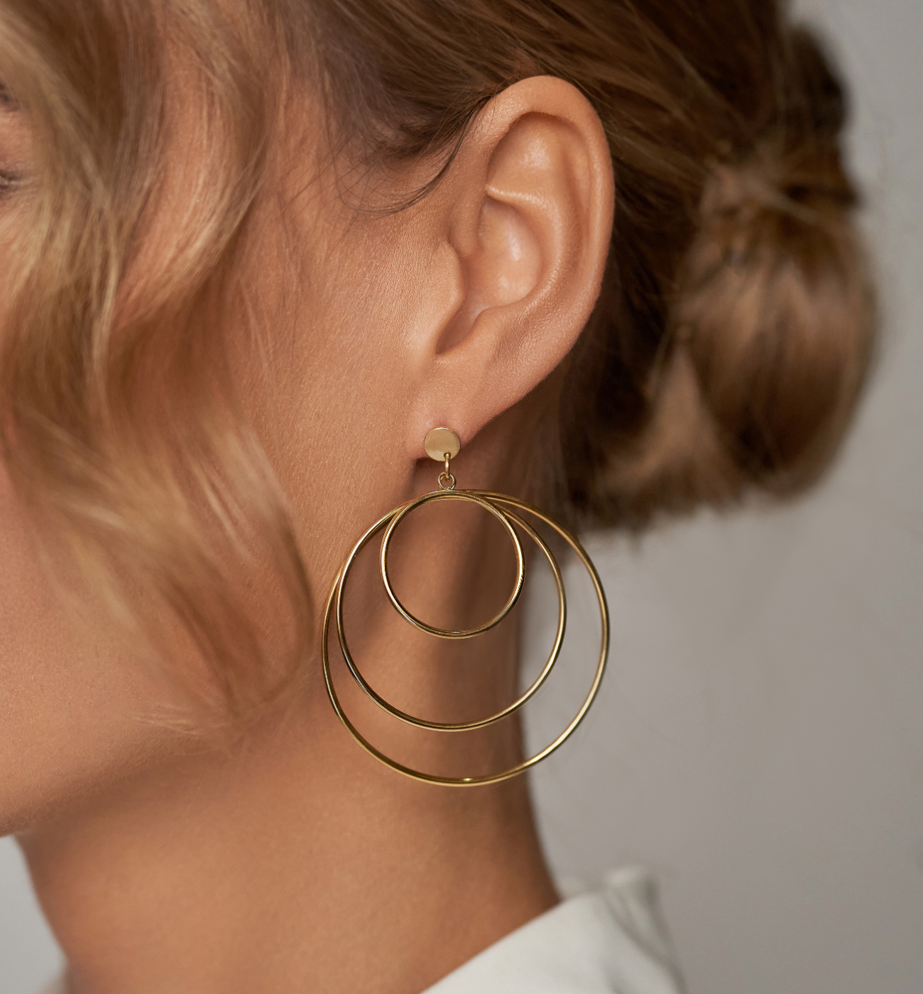 Kolczyki złote koła Freddo - By Dziubeka