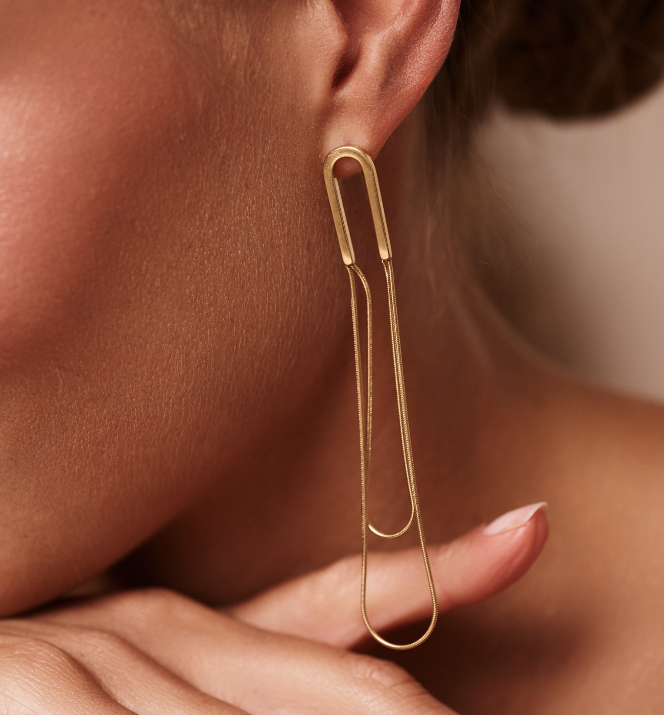 Kolczyki z łańcuszkiem złote KSY0402