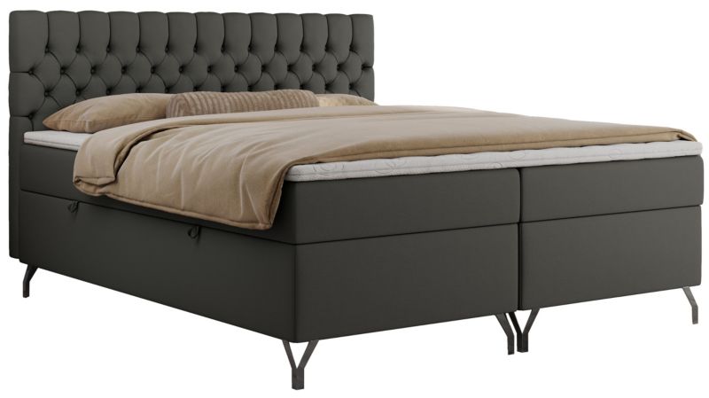 Łóżko kontynentalne MKS Meble GRIMALDI 120x200 H3 Ciemnoszary ecoskóra 1szt.