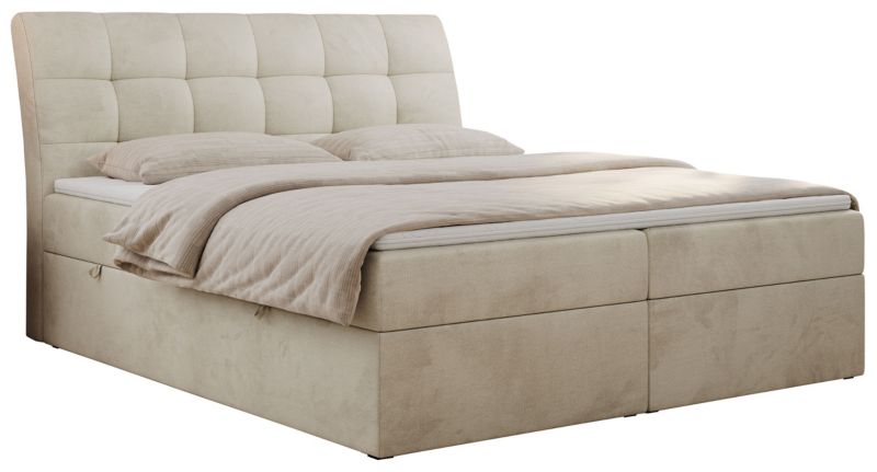 Łóżko kontynentalne MKS Meble DIEGOS 140x200 H3 Beżowy welvet 1szt.