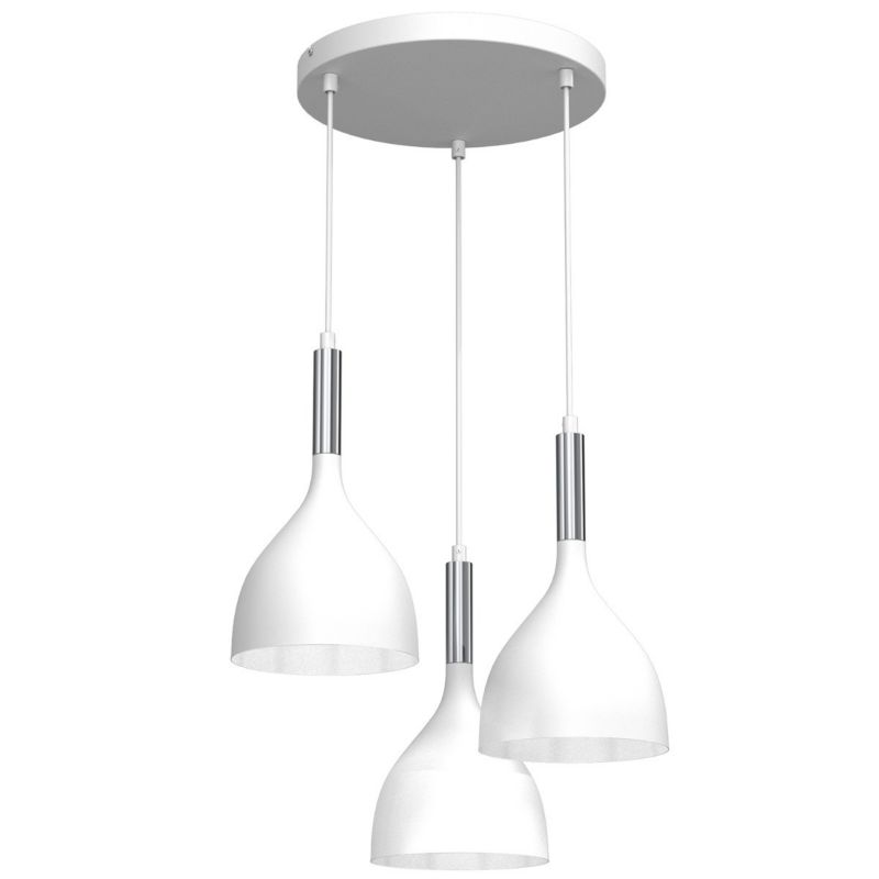 Lampa wisząca Luminex Noak biały matowa-chromowana wym: 110 x 42 x 42 cm 3xE27 x 15W 1 szt.