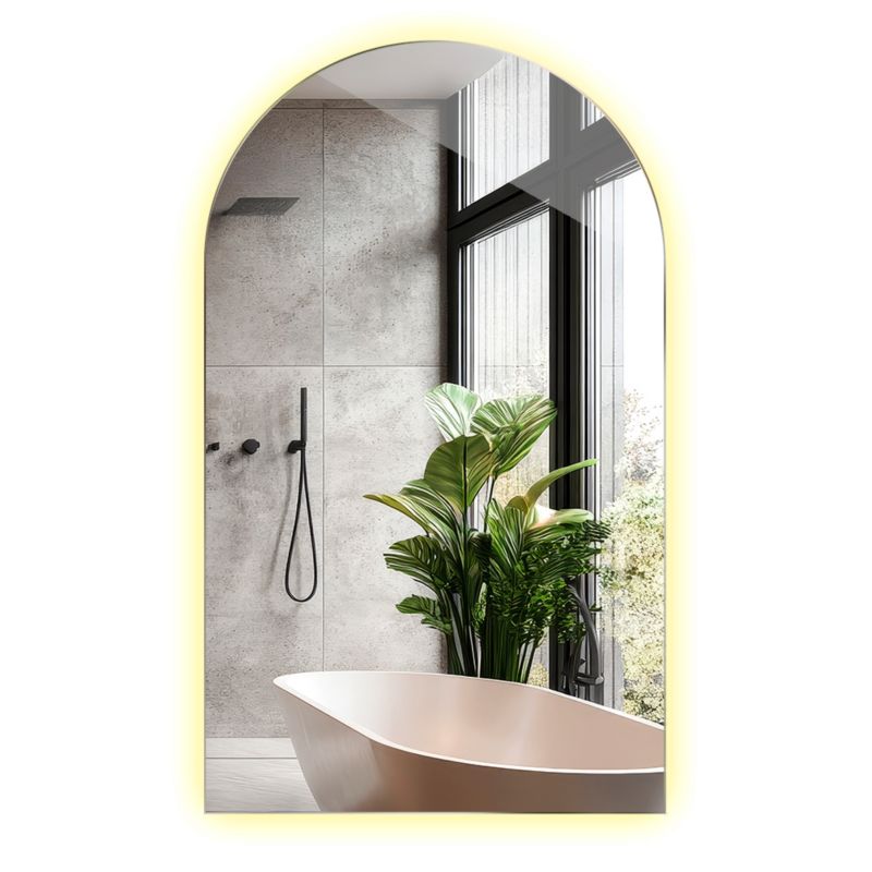 Lustro Owalne Ścięte LED Tulup 60x100 cm Duże Do Łazienki i Makijażu 1 szt.