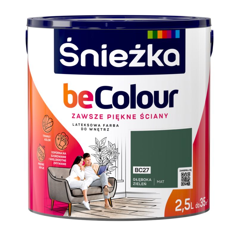 Farba Śnieżka Becolour głęboka zieleń 2,5 l