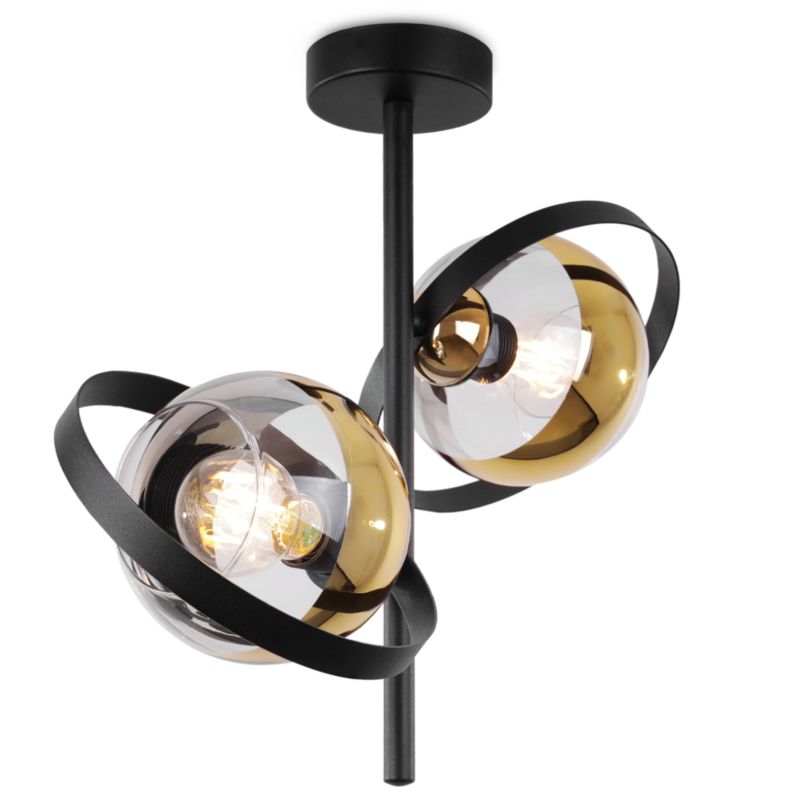 Lampa sufitowa wisząca Light Home LH Ronda 101 2x E27 60W czarny/złoty