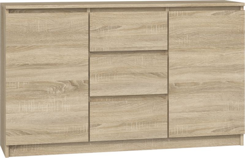 Komoda Topeshop 2D3S 120 Drzwi Szuflady Dąb Sonoma 40x120x75 cm 1 szt.