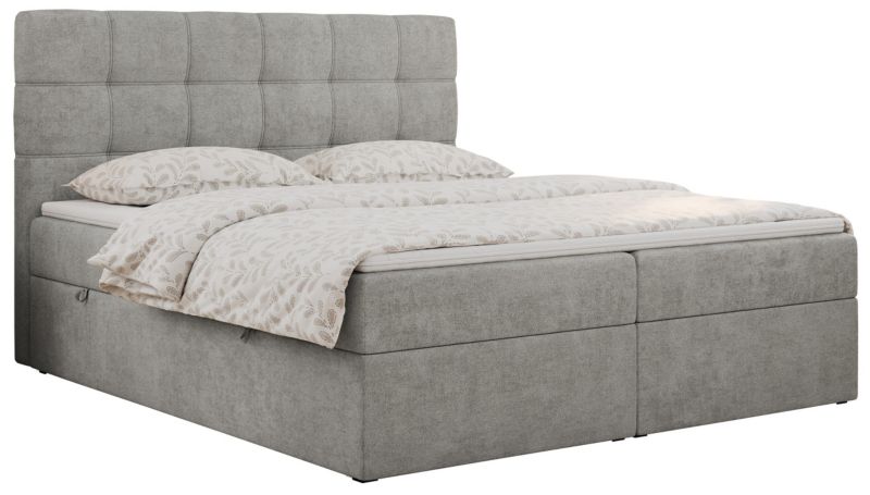 Łóżko kontynentalne MKS Meble ERNI 180x200 H3 Jasnoszary struktura 1szt.