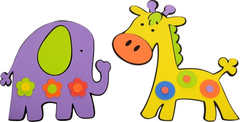 Naklejka Słoń i żyrafa