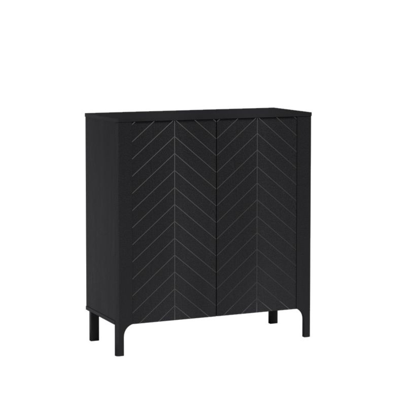 Komoda dwudrzwiowa Bettso Lumi niska do salonu czarny 1szt.