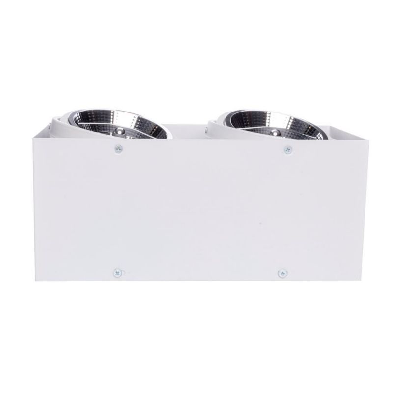 Oprawa sufitowa wpuszczana Milagro Plaza biała ruchoma 2 x AR111 x 35W IP20 wym: 33 x 15 cm prostokątna - 1 szt.