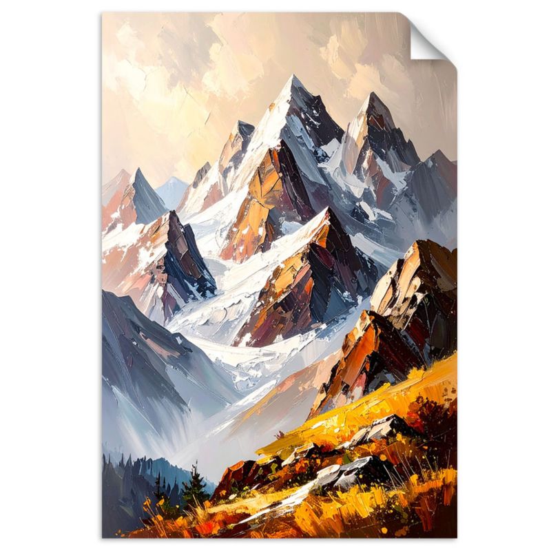 Naklejka na ścianę do salonu sypialni Feeby Krajobraz górski zimą 70x100cm 1szt