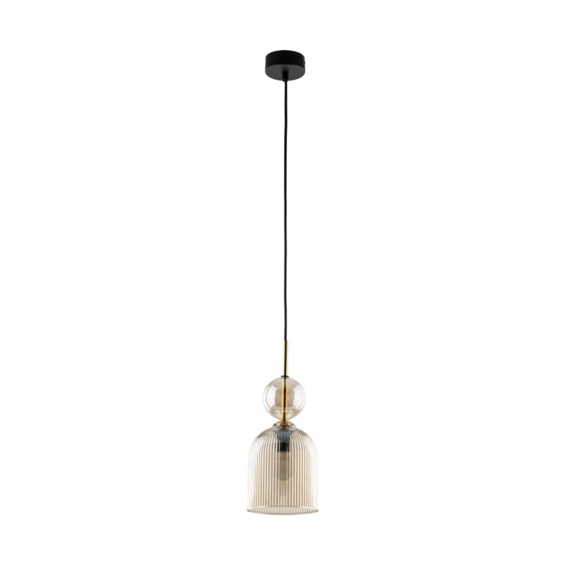 Lampa Wisząca Tk-Lighting Sophia Cognac 1Xe14 ryflowany klosz - 1szt.