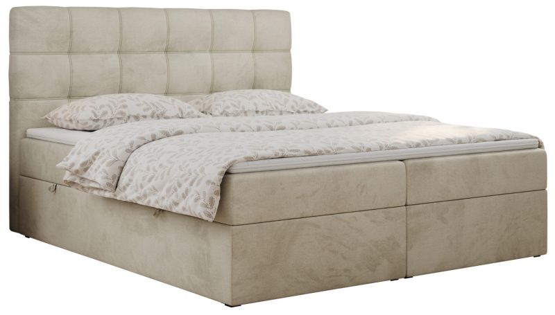 Łóżko kontynentalne MKS Meble ERNI 180x200 H3 Beżowy welvet 1szt.