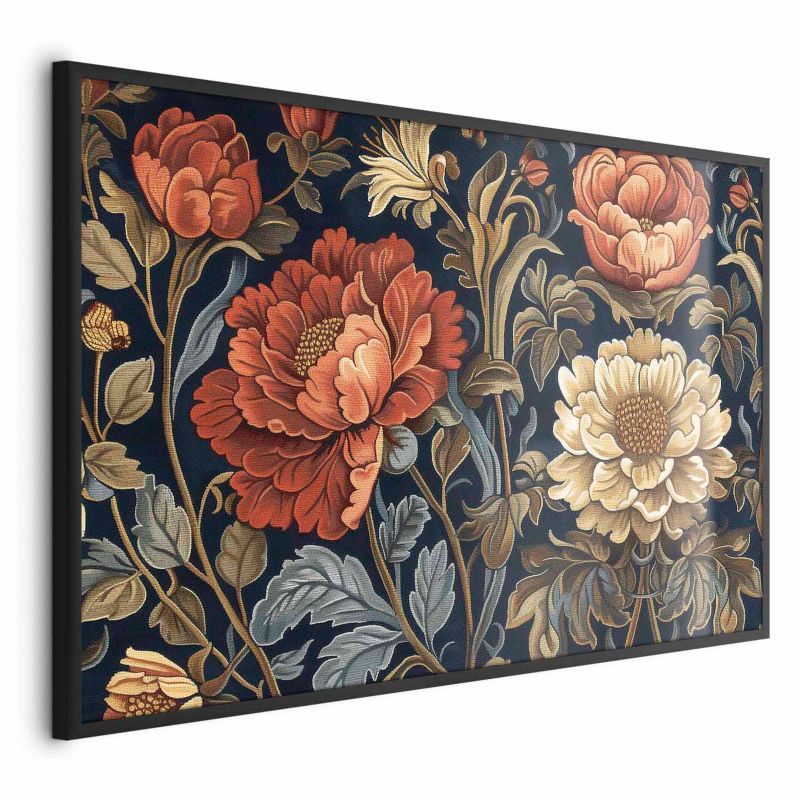 Plakat Artgeist Gobelinowe kwiaty 42x29,7 cm z ramą czarną 1 szt