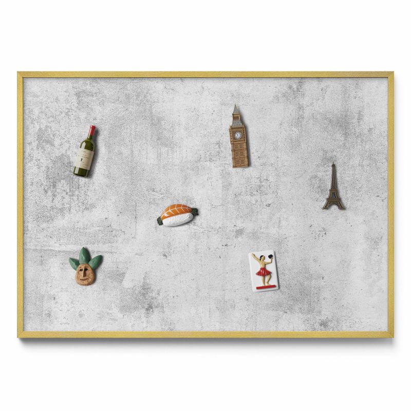 Tablica magnetyczna Tulup 100x70 cm Wytarta tekstura betonu w złotej ramie 1 szt.