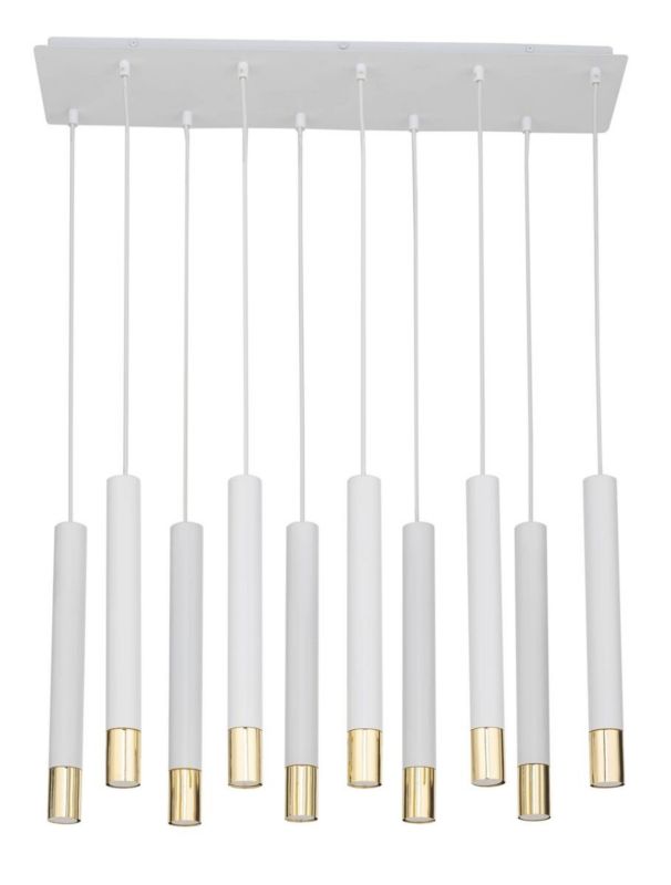 Lampa wisząca Sigma Lighting Sopel Grand 9157 biały mat-złoty połysk dekoracyjna 10xGU10 mini x 1 szt.