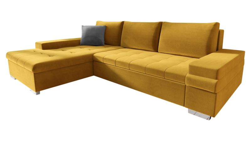 Narożnik MIRJAN 24 z funkcją spania Bangkok Mini musztardowy/stalowy szary 1 szt.