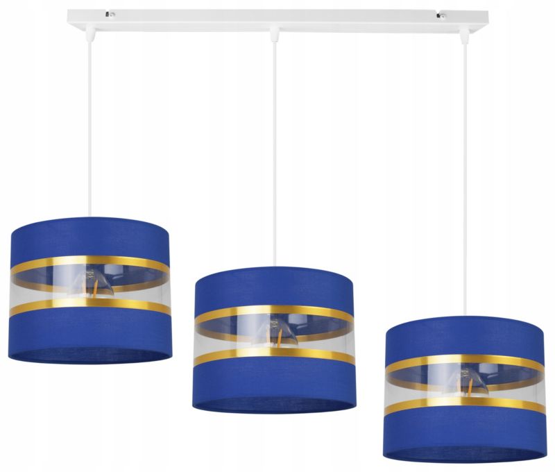 Lampa sufitowa wisząca Light Home LH Elegance Gold 3x E27 60W granatowy/biały 1szt.