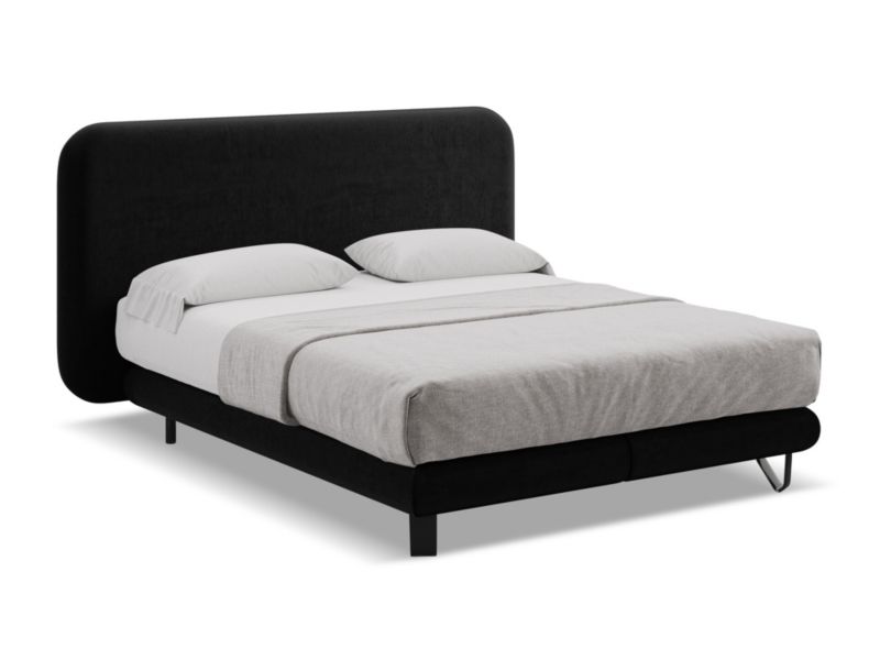 Łóżko LaMiaSofa Ilima z weluru 160x200 czarny 1 szt.