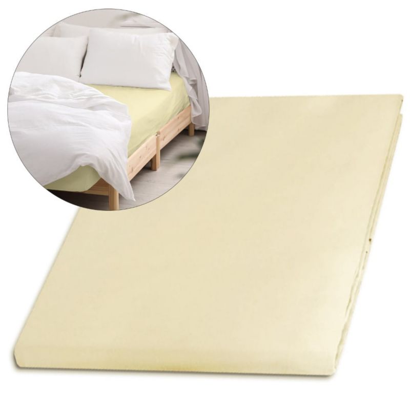 Prześcieradło satynowe bez gumki Darymex 200x220 kolor Krem 1 szt.