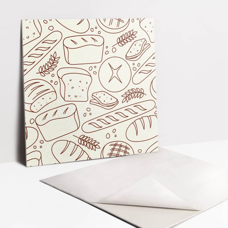 Kafelki samoprzylepne Tulup 30x30 cm Rysunkowe pieczywo 9 szt. II