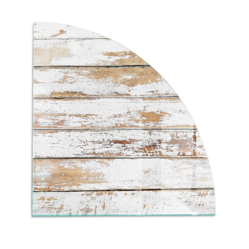 Szklana Podkładka Pod Kominek Ćwiartka Wallfluent 100x100 cm Postarzane drewniane deski 1 szt.