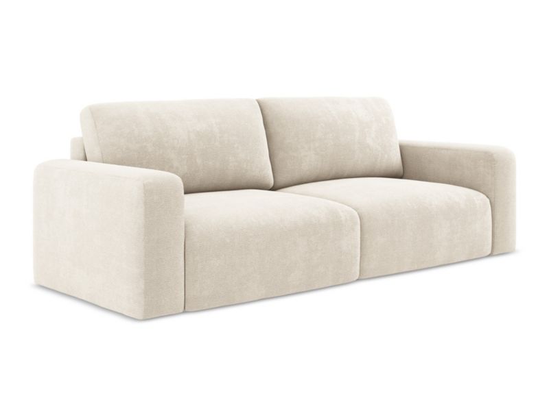 Kanapa 3-osobowa z funkcją spania LaMiaSofa OSTIA z tkaniny szenilowej 244x102 cm jasny beż 1 szt.