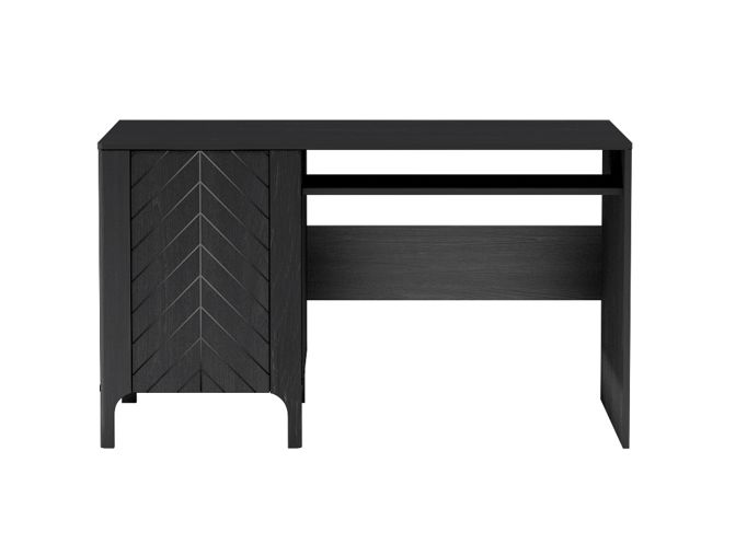 Biurko Furnidea 135 cm czarne z wysuwaną półką wzór jodełki MALUBA 1 szt.