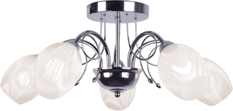 Lampa sufitowa wisząca Kaja Malibu chromowana biała wym: 23 x 51 x 51 cm 5xE14 x 40W 1 szt.