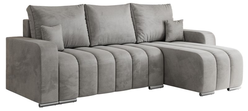 Narożnik MKS Meble KIRASSO L uniwersalny Jasnoszary welvet 1szt.