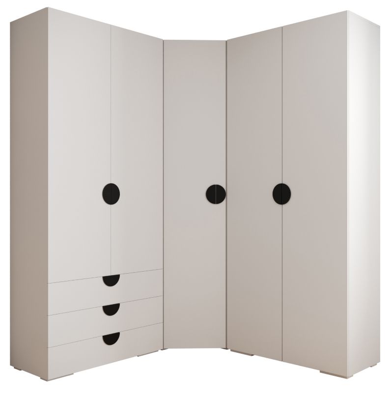 Garderoba wysoka do przedpokoju Abiks INOVA 4 Z1 biały+czarny 1 szt.