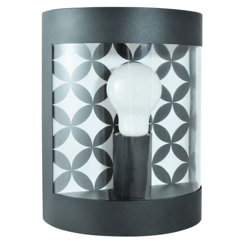 Kinkiet ścienny zewnętrzny Polux Muret czarny mat 1 x E27 x IP44 wym: 23,8 x 18,2 x 10,4 cm - 1 szt.