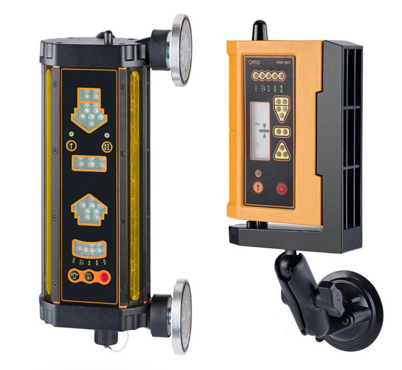 Bezprzewodowy detektor FMR 800-M/C geo-Fennel do laserów czerwonych i zielonych zestaw z powtarzaczem do spychacza i koparki 1 kpl