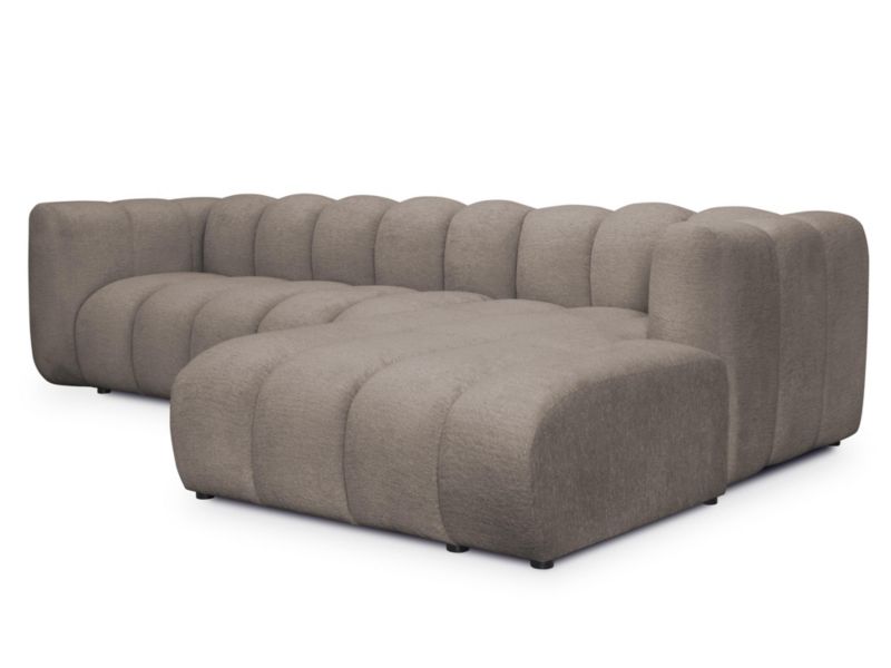 Narożnik prawostronny LaMiaSofa NAPOLI z tkaniny szenilowej 258x179 cm beżowy 1 szt.